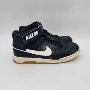 Nike SB‎ Size 4.5Y Mogan Mid 2 Jr Black Camo Sneakers Shoes Lace Up